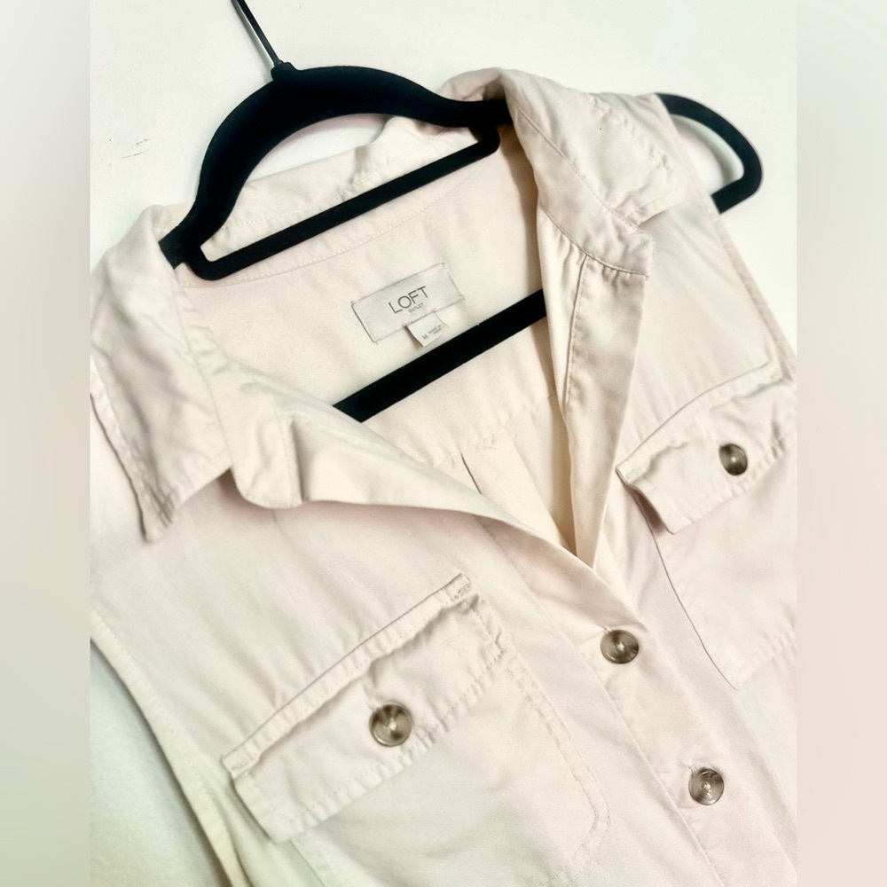 LOFT Beige Sleeveless Romper